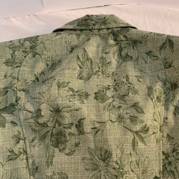 Sag Harbor Dress Petite Green Striated Short Sleeve Blouse/Blazer Size 14P - Picture 8 of 11